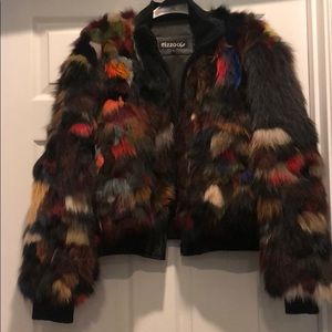 Eizzo by Damselle multi-color Fox bomber jacket